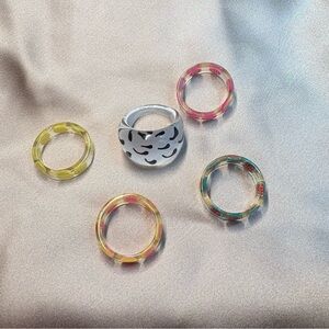 Colorful Acrylic Ring Set